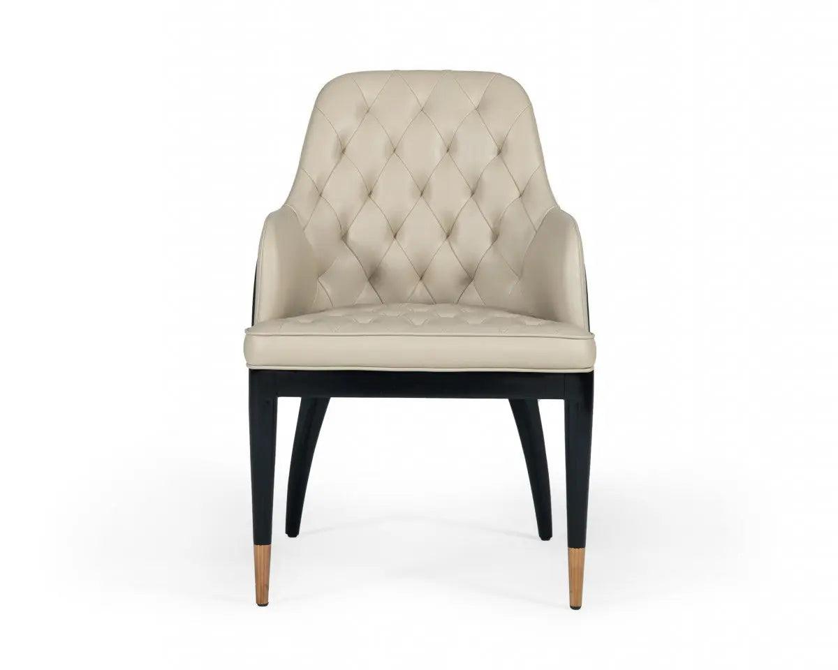 Vig Furniture - Modrest Leeds - Glam Beige And Black Dining Chair - Vgvcb8966W