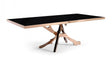 Modrest Legend Modern Black Glass & Rosegold Dining Table Vgvct8222-G22-Blk