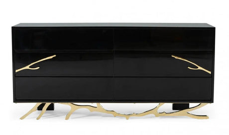 Vig Furniture - Modrest Legend Modern Black & Gold Dresser - Vgvcj8111-D-Blk