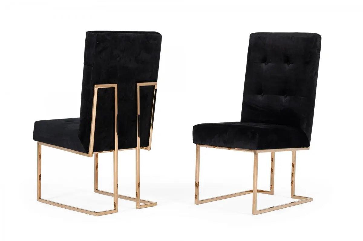 Vig Furniture - Modrest Legend - Modern Black & Rosegold Dining Chair (Set Of 2) - Vgvcb012-Blk-Dc