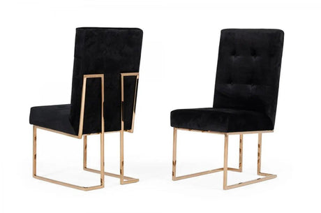 Vig Furniture - Modrest Legend - Modern Black & Rosegold Dining Chair (Set Of 2) - Vgvcb012-Blk-Dc