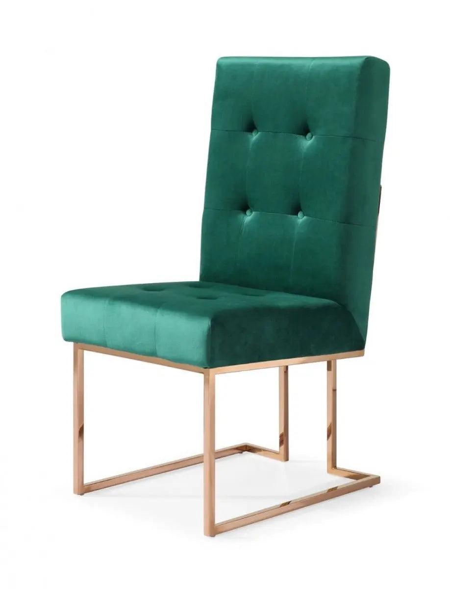 Vig Furniture - Modrest Legend Modern Green Velvet & Rosegold Dining Chair (Set Of 2) - Vgvcb012-Grn