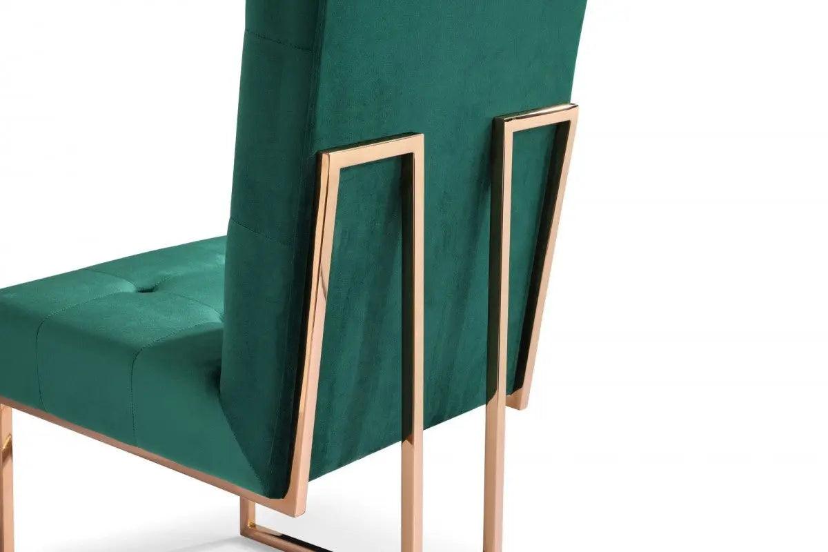 Vig Furniture - Modrest Legend Modern Green Velvet & Rosegold Dining Chair (Set Of 2) - Vgvcb012-Grn