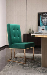 Vig Furniture - Modrest Legend Modern Green Velvet & Rosegold Dining Chair (Set Of 2) - Vgvcb012-Grn