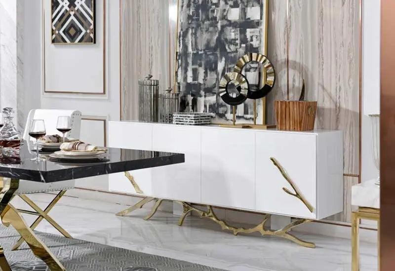 Vig Furniture - Modrest Legend Modern White & Gold Buffet - Vgvcg8111-Whtgld