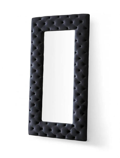 Vig Furniture - Modrest Legend Transitional Black Velvet Floor Mirror - Vgvcj8111-3H-Blk-Mir