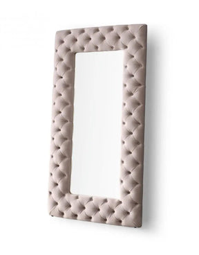 Modrest Legend Transitional Grey Velvet Floor Mirror Vgvcj8111-3H-Gry-Mir