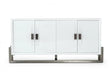 Modrest Lenny Modern White High Gloss & Stainless Steel Gun Metal Buffet Vggmw-1393B-Wht-Buf