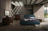 Vig Furniture - Modrest Lewis Mid-Century Modern Teal & Walnut Bed - Vgmabr-36-Bed