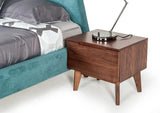 Vig Furniture - Modrest Lewis Mid-Century Modern Teal & Walnut Bed - Vgmabr-36-Bed