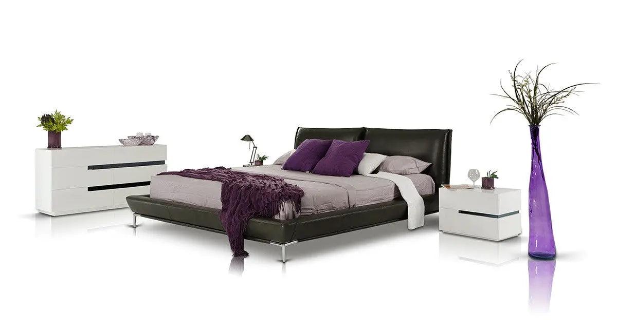 Vig Furniture - Modrest Loft - Modern Grey Eco-Leather Platform Bed - Vgkkb207-Eco