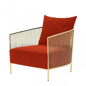 Modrest Loveland Glam Orange Velvet Accent Chair Vgmfoc-2214-Ch