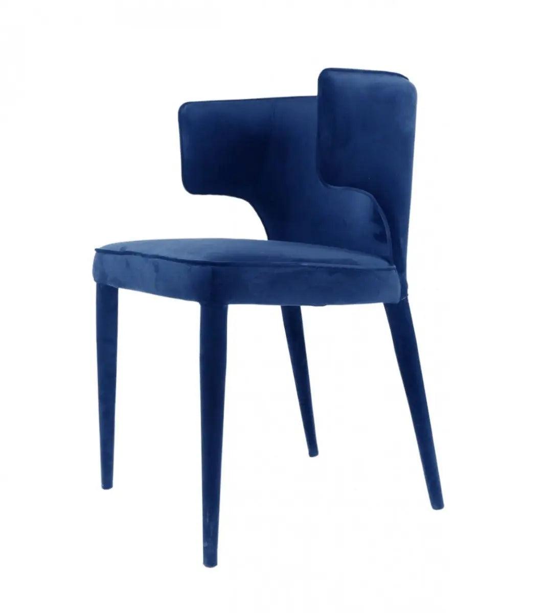 Vig Furniture - Modrest Lucero Modern Blue Velvet Dining Armchair - Vgyfdc1021F-Blu-Dc