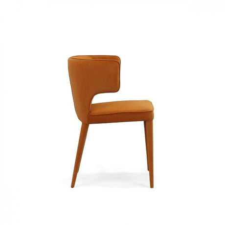 Vig Furniture - Modrest Lucero Modern Orange Velvet Dining Armchair - Vgyfdc1021F-Org-Dc