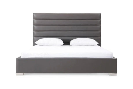 Vig Furniture - Modrest Lucy Modern Grey Leatherette Bed - Vgvcbd1708-Grypu