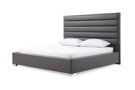 Vig Furniture - Modrest Lucy Modern Grey Leatherette Bed - Vgvcbd1708-Grypu