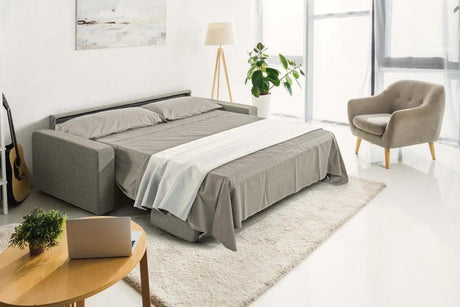 Vig Furniture - Modrest Made In Italy Urrita - Modern Gray Fabric Sofa Bed W- Queen Size Mattress - Vgacurrita-Q-Gry