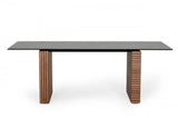 Vig Furniture - Modrest Maggie - Modern Walnut And Black Ceramic Top Dining Table - Vgdwj3555-1