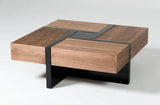 Vig Furniture - Modrest Makai Modern Walnut & Black Square Coffee Table - Vgbble624E