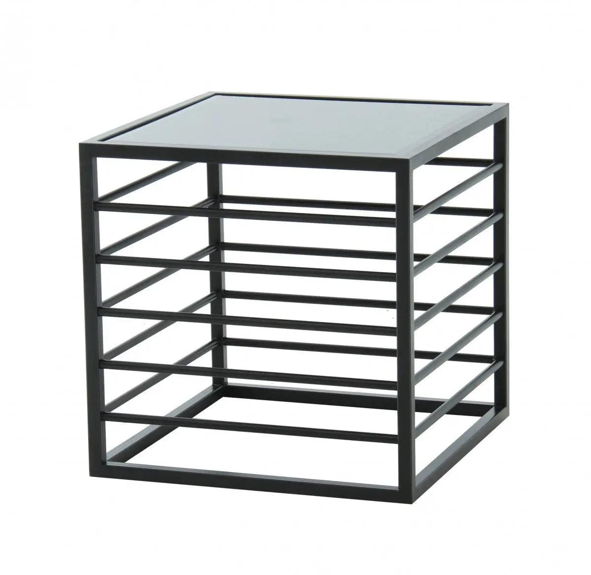 Vig Furniture - Modrest Malvo Modern Black Glass End Table - Vgodlz-215E-Blk-Et