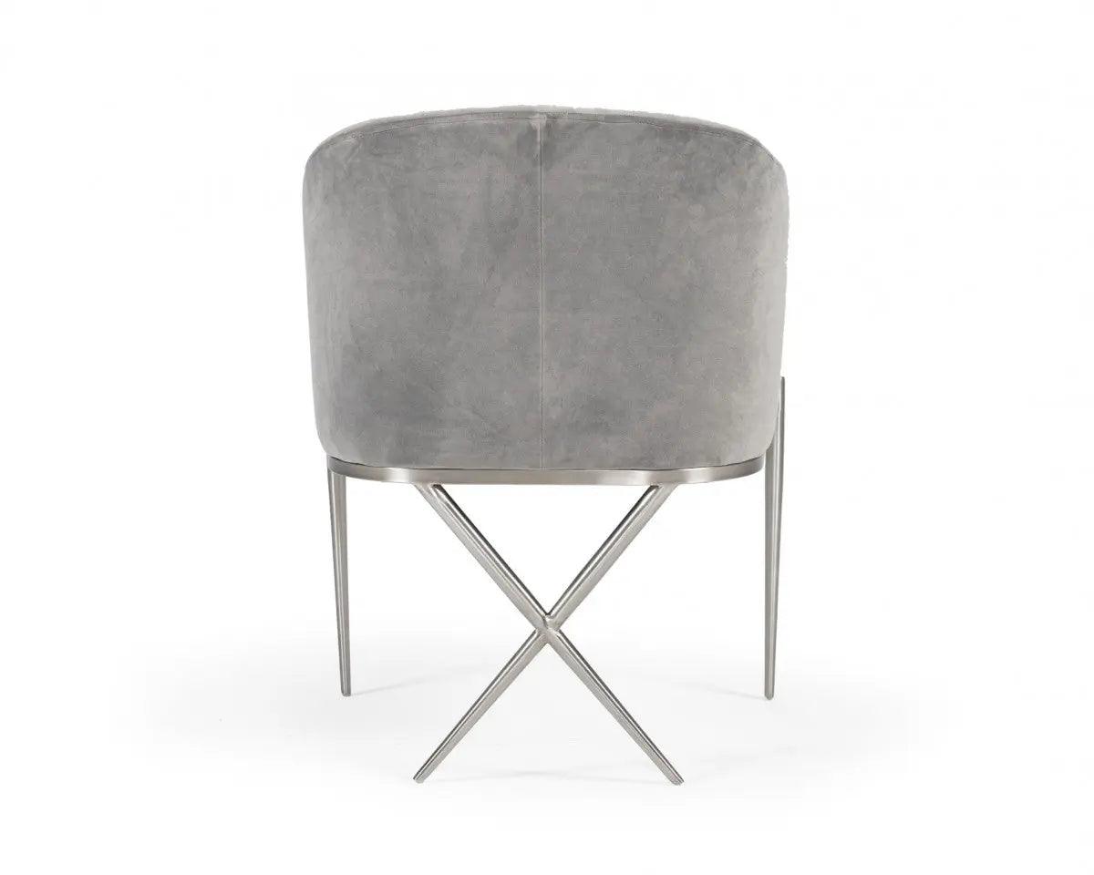 Vig Furniture - Modrest Mancos Modern Grey Velvet Accent Chair - Vgmfoc-296-Gry-Ch