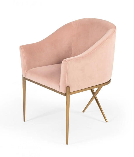 Vig Furniture - Modrest Mancos - Modern Pink Velvet Accent Chair - Vgmfoc-296-Pk-Ch