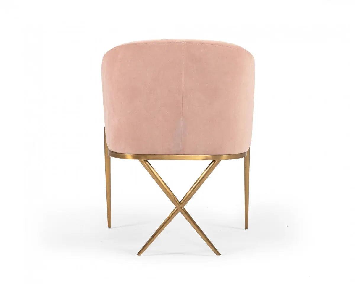 Vig Furniture - Modrest Mancos - Modern Pink Velvet Accent Chair - Vgmfoc-296-Pk-Ch