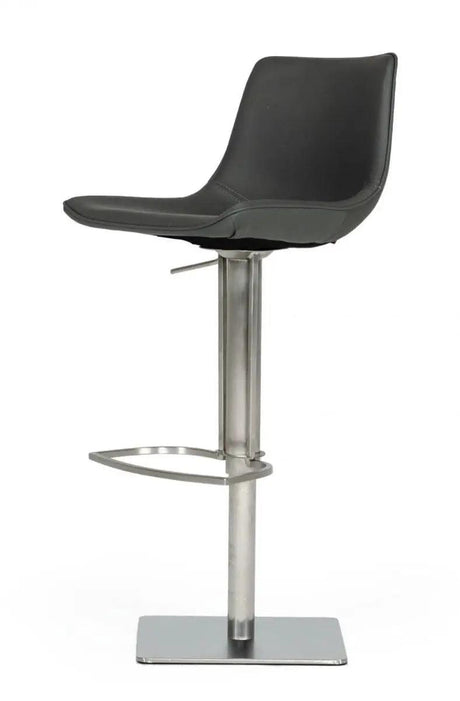 Vig Furniture - Modrest Manning Modern Grey Bar Stool - Vghr5362-Gb-Gry-Bs