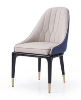 Vig Furniture - Modrest Marco - Modern Glam Beige & Blue Dining Chair - Vgvcb1869-Blu-Dc