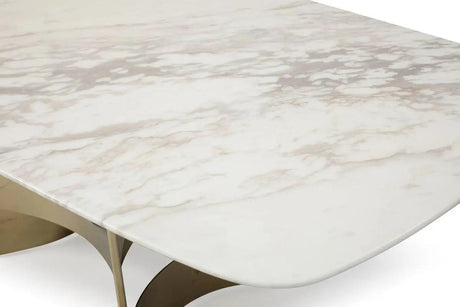 Vig Furniture - Modrest Marmot - White Marble And Rose Gold Dining Table - Vgvct005-22-Wht