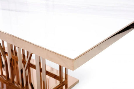 Vig Furniture - Modrest Marston Modern Large White Marble & Rosegold Dining Table - Vgvct8919-M-Dt-Lrg