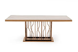 Vig Furniture - Modrest Marston Modern White Marble & Rosegold Dining Table - Vgvct8919-M