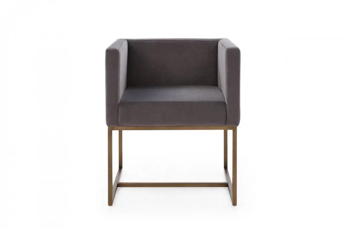 Vig Furniture - Modrest Marty Modern Dark Grey & Copper Antique Brass Dining Chair - Vgvcb8368-Dgry-Dc