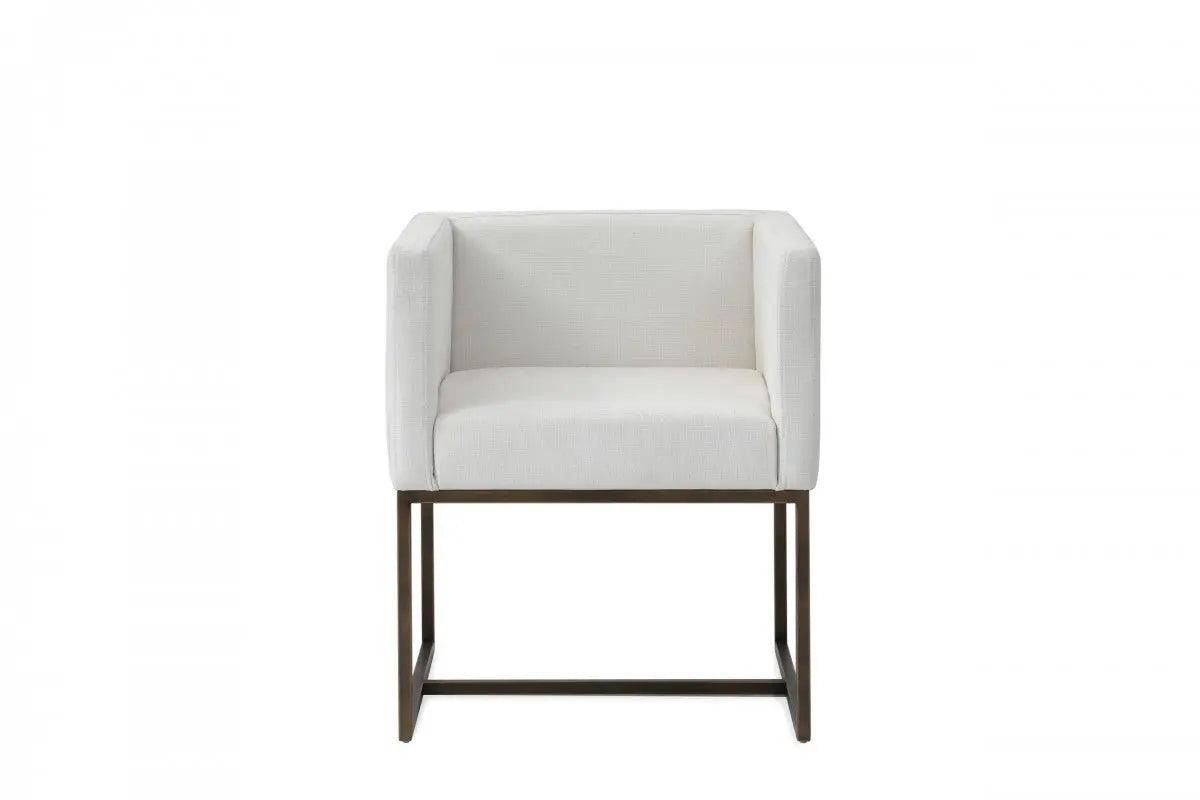 Vig Furniture - Modrest Marty Modern Off-White & Copper Antique Brass Dining Chair - Vgvcb8368-Whtx-Dc