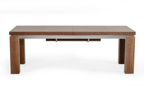 Vig Furniture - Modrest Maxi - Modern Walnut & Stainless Steel Dining Table - Vggu677Xt-Wal-Dt