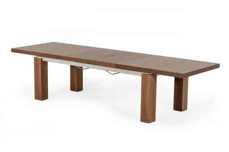 Vig Furniture - Modrest Maxi - Modern Walnut & Stainless Steel Dining Table - Vggu677Xt-Wal-Dt