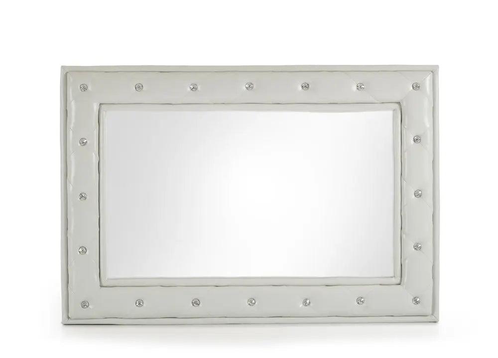 Vig Furniture - Modrest Melody Modern White W- Crystals Mirror - Vgkcgbj011-Wht