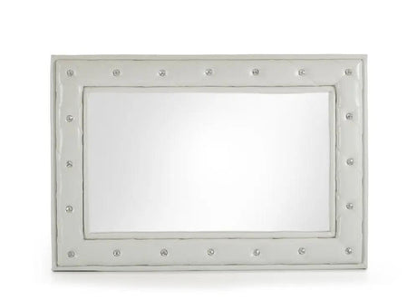 Vig Furniture - Modrest Melody Modern White W- Crystals Mirror - Vgkcgbj011-Wht