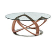 Modrest Michele Modern Glass Walnut Coffee Table | VIG - sold by Home Elegance USA