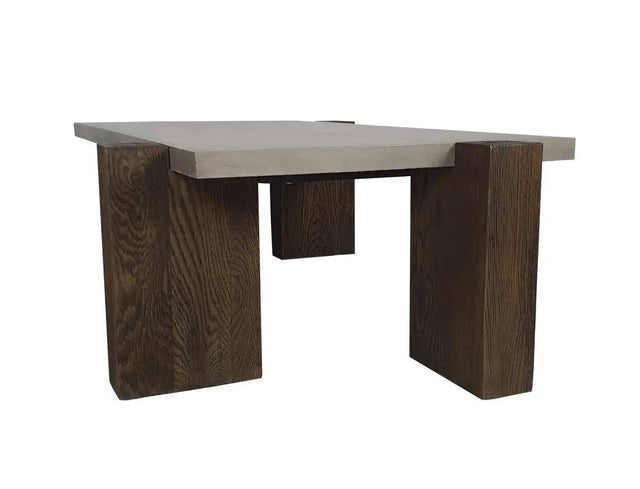 Vig Furniture - Modrest Milton Dark Grey & Walnut Square Coffee Table - Vggr667514-Wal-Sq