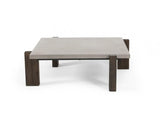 Vig Furniture - Modrest Milton Dark Grey & Walnut Square Coffee Table - Vggr667514-Wal-Sq