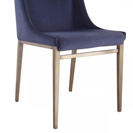 Vig Furniture - Modrest Mimi Contemporary Blue Velvet & Antique Brass Dining Chair (Set Of 2) - Vggaga-6544Ch-Blu-Dc