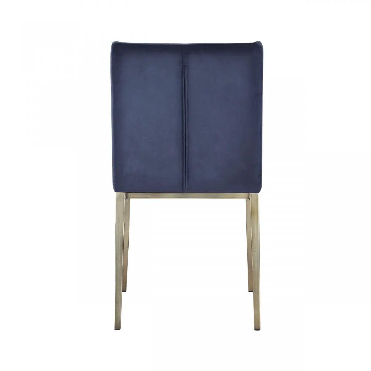 Vig Furniture - Modrest Mimi Contemporary Blue Velvet & Antique Brass Dining Chair (Set Of 2) - Vggaga-6544Ch-Blu-Dc