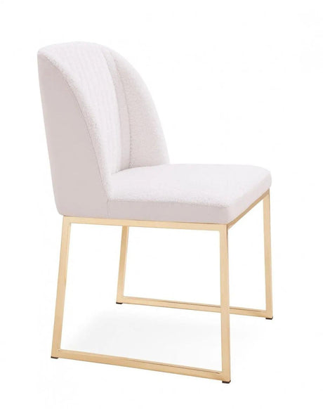 Vig Furniture - Modrest Muir Modern White Sherpa Dining Chair - Vghr3622-Wht-Dc