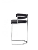 Vig Furniture - Modrest Munith Modern Black Velvet & Stainless Steel Bar Chair - Vgzab9504-Blk-Bs