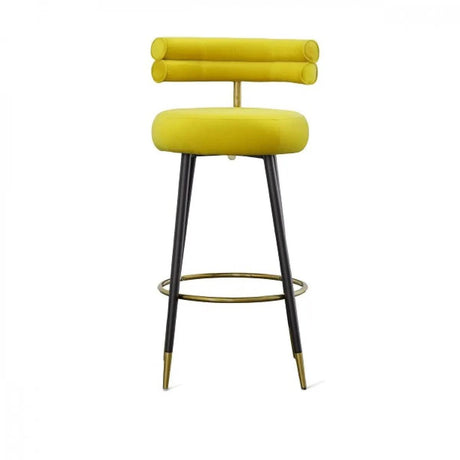 Vig Furniture - Modrest Nassau Modern Glam Yellow With Black & Gold Barstool - Vgeumc-9702Ch-Bs