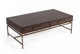 Vig Furniture - Modrest Nathan - Modern Acacia & Brass Coffee Table - Vgnx19186