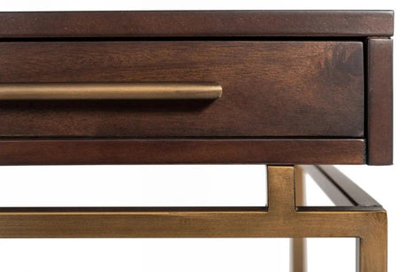 Vig Furniture - Modrest Nathan - Modern Acacia & Brass Desk - Vgnx19182