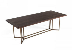 Vig Furniture - Modrest Nathan - Modern Acacia & Brass Dining Table - Vgnx19183