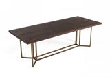 Vig Furniture - Modrest Nathan - Modern Acacia & Brass Dining Table - Vgnx19183